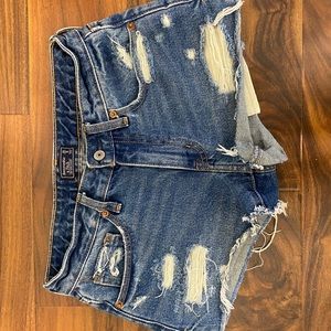 Low rise jean shorts